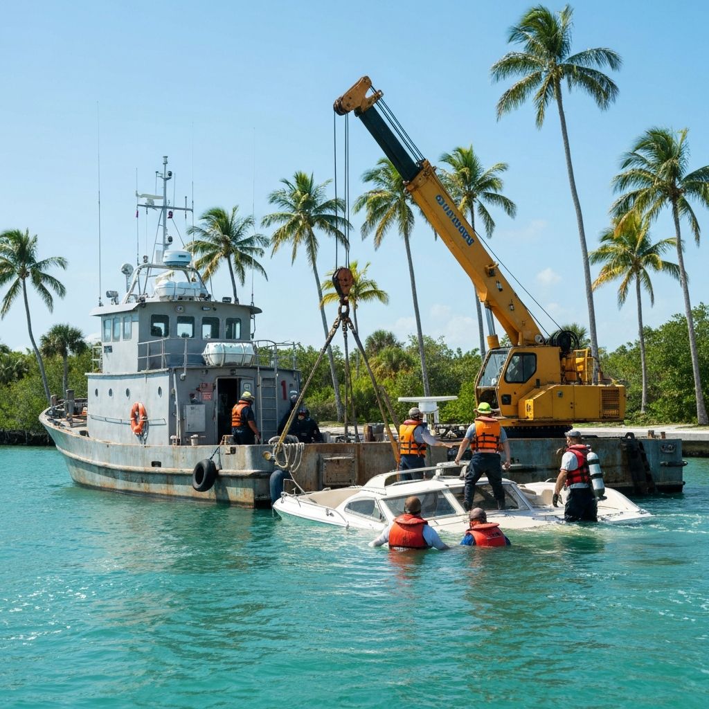 Boat salvage operation